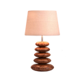 Wooden Pebble Table Lamp with 10 inches Lampshade