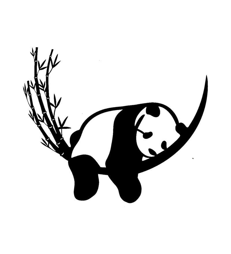 Iron Lazy Panda Wall Art In Black
